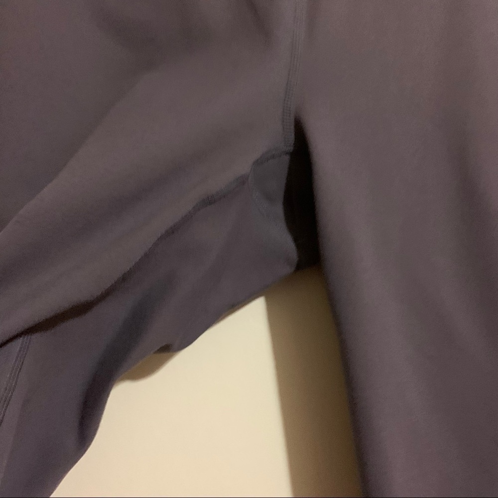 Fabletics Powerhold High Waisted Mesh Block Striped Gray Pink Leggings. - Picture 8 of 11